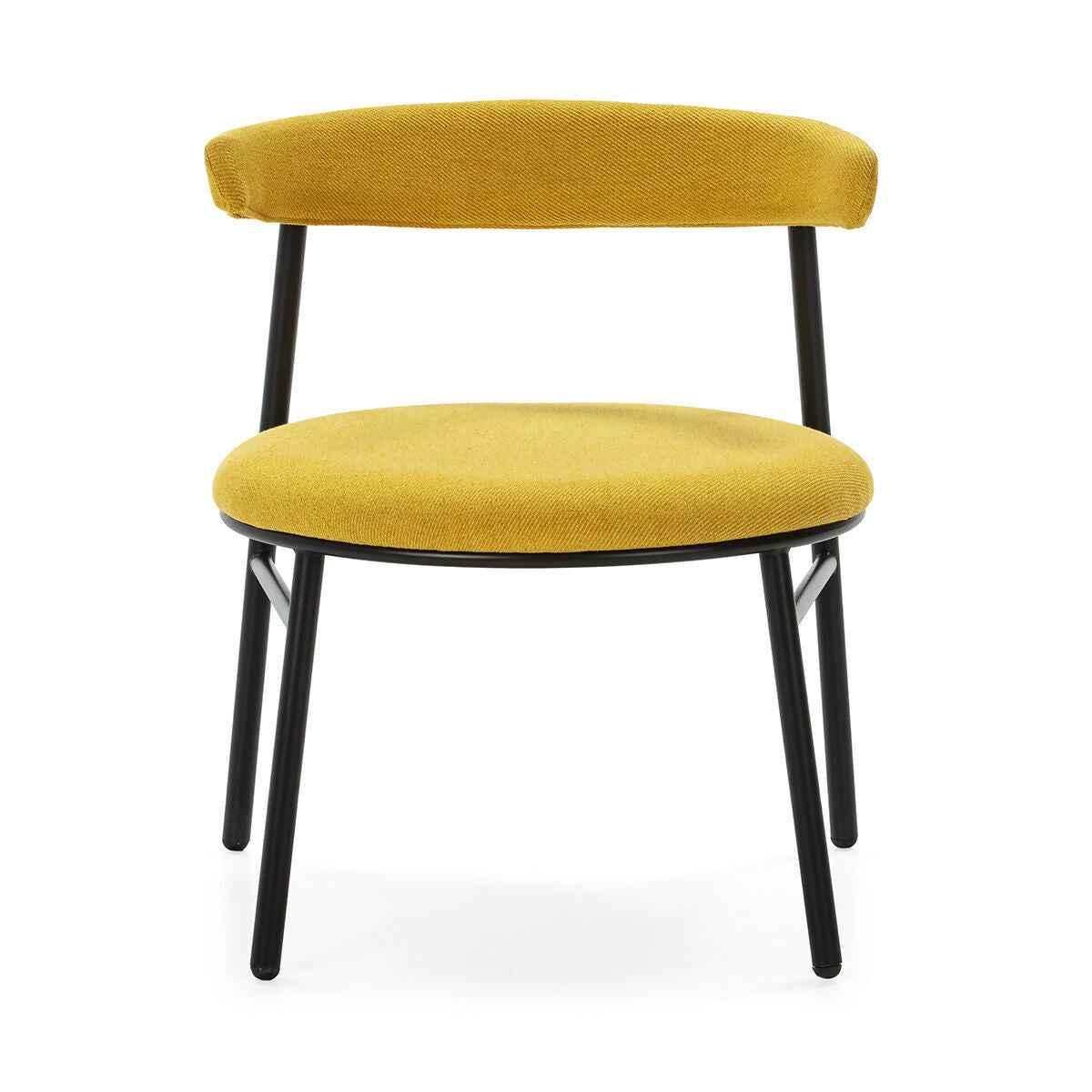 Silla 59x59x70 Metal Negro/Tela Amarillo
