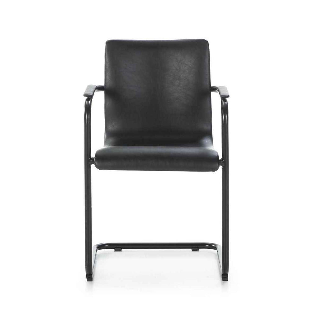 Silla 50x50x84 Metal/P.piel Negro