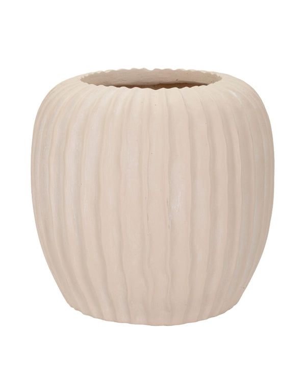 Gerro de magnesi color crema Ø 26,5x26 cm