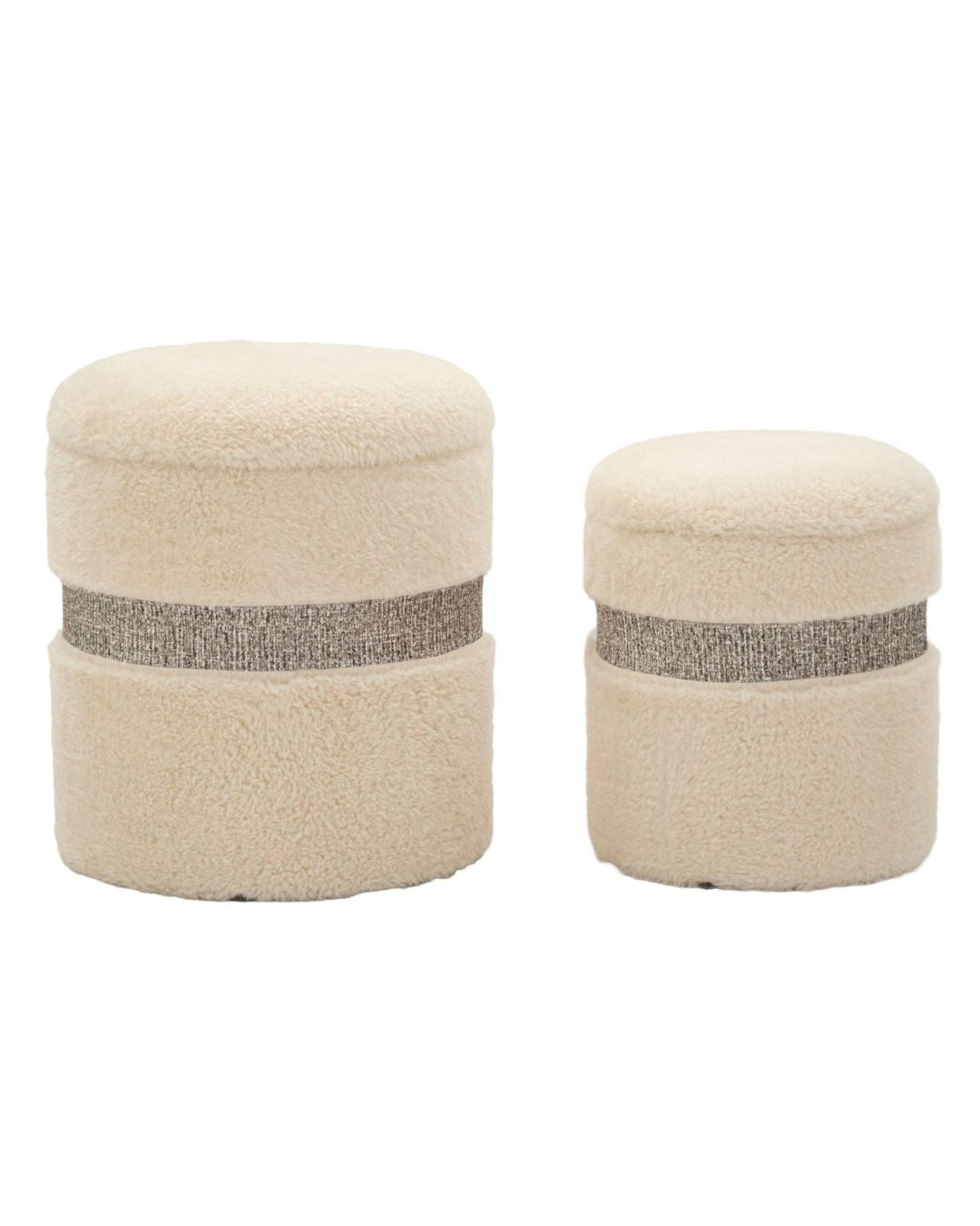 Juego de 2 pufs para crema de ø 40x47-32x38 cm