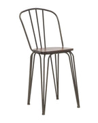 Juego de 2 taburetes de bar de metal y madera marrón, 54x45x102 cm