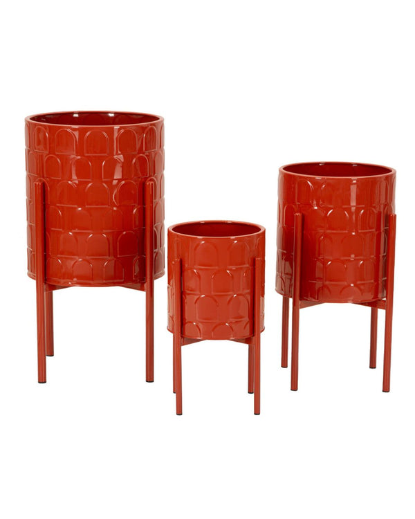 Joc de 3 testos de metall multicolor Ø 36x56,5, 30x48,5 i 24x37,6 cm