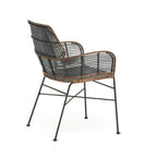 Silla 56x55x83 Metal/Mimbre -- Negro/Marrón