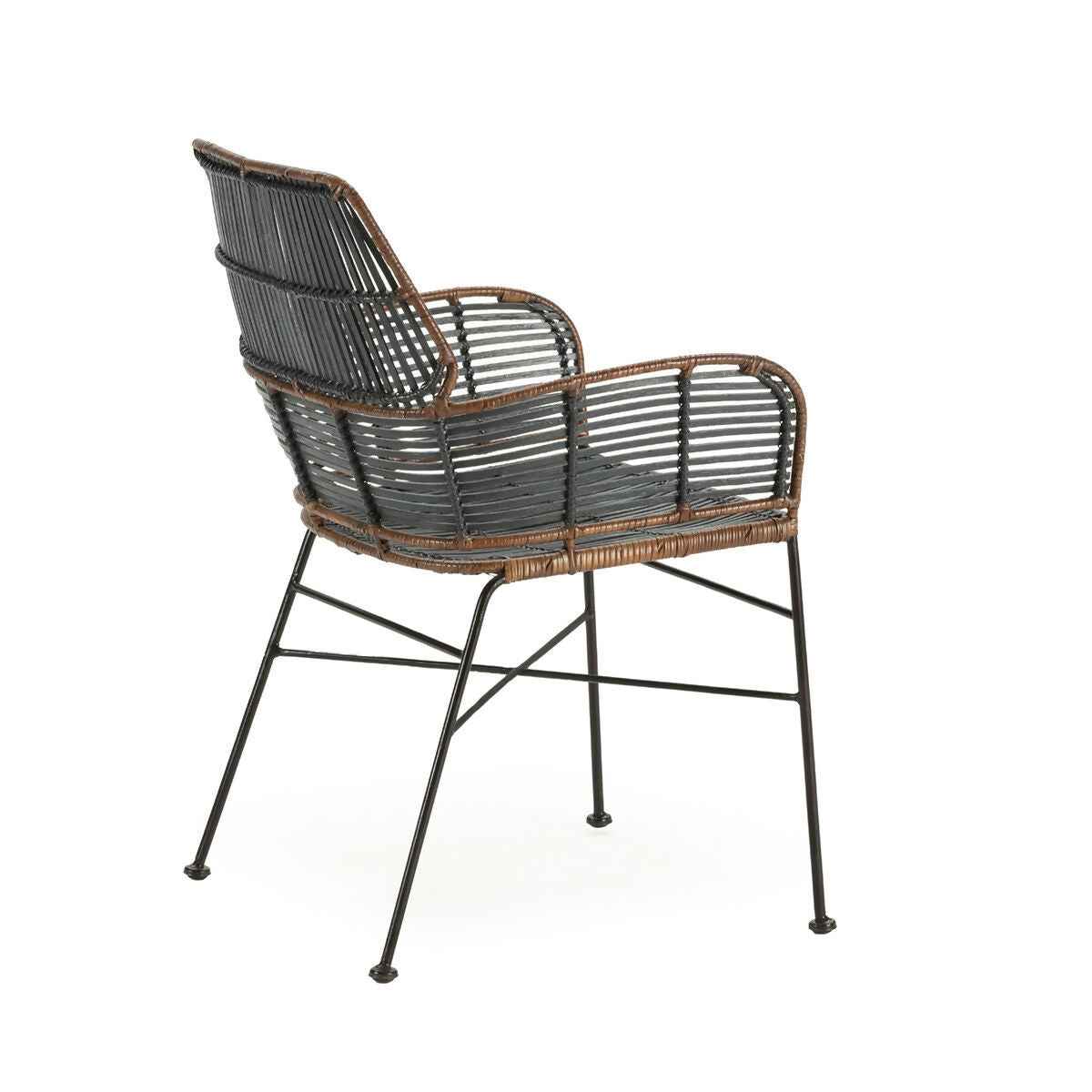 Silla 56x55x83 Metal/Mimbre -- Negro/Marrón