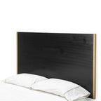 Cabecero 160x3x90 Madera Negro/Metal Dorado