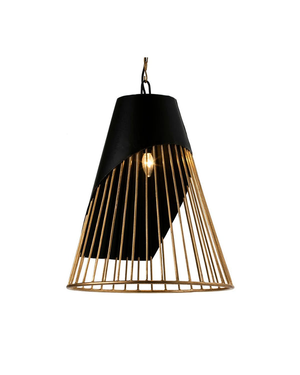 Llum de sostre 52x52x69 cm de metall daurat i negre