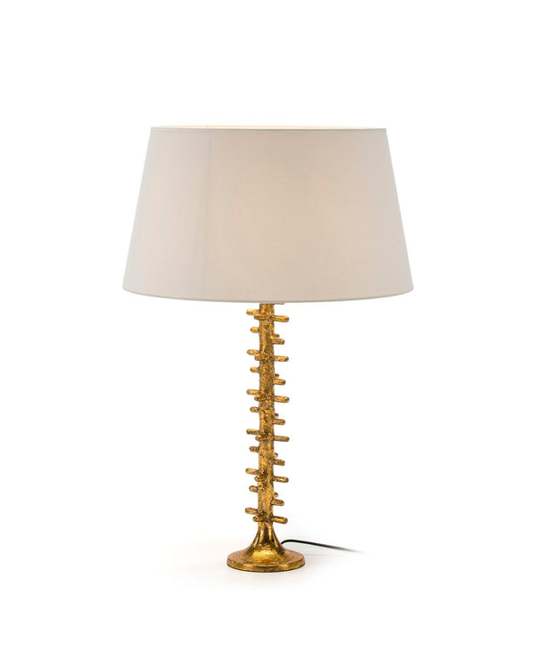 Llum de taula 14x14x49 cm de metall daurat, sense pantalla
