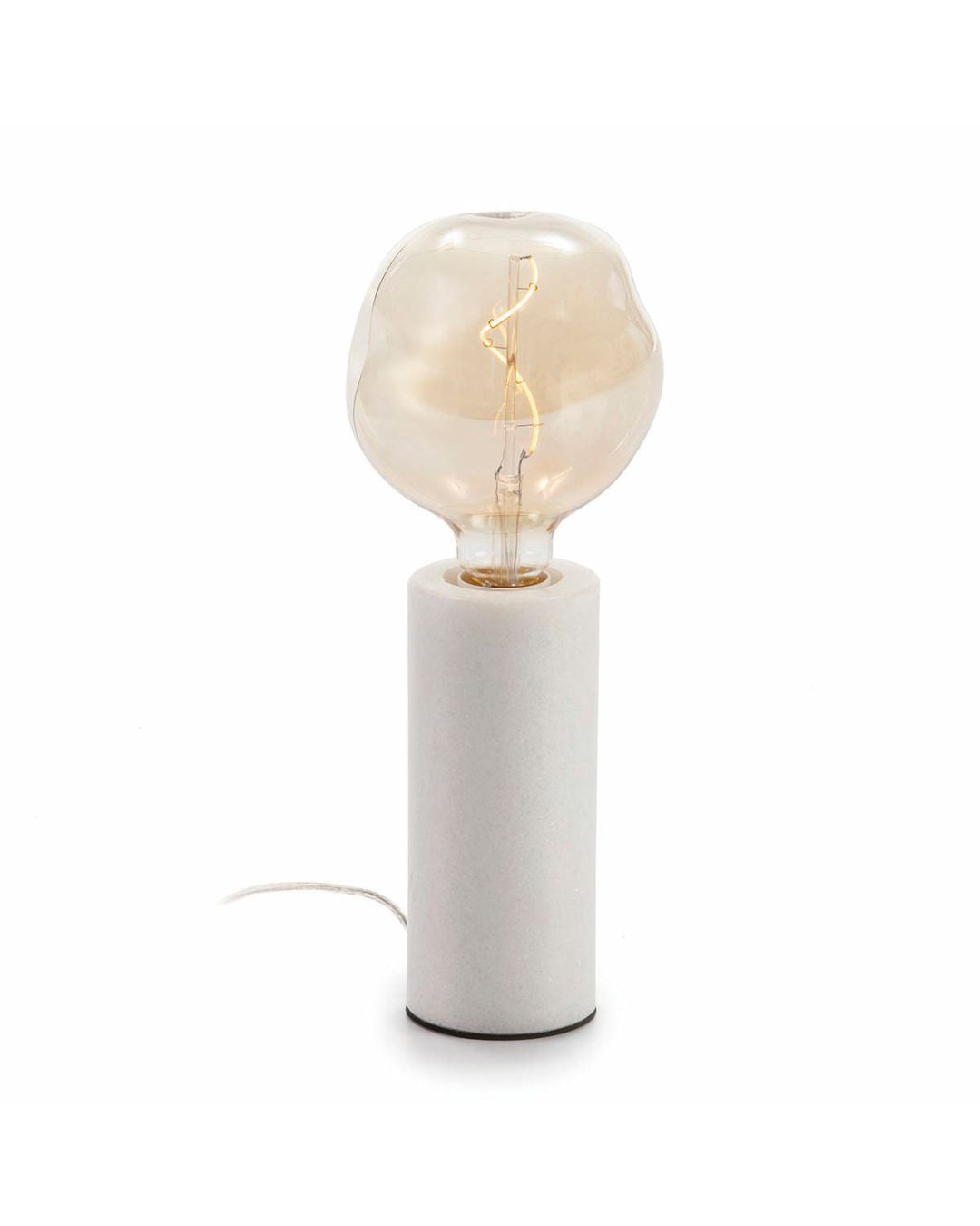 LAMPARA SOBREMESA 8x8x18 MARMOL BLANCO