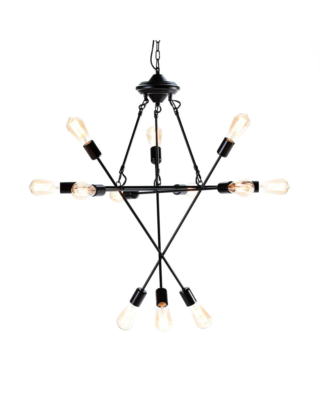 LAMPARA DE TECHO 73x73x92/182cm METAL NEGRO