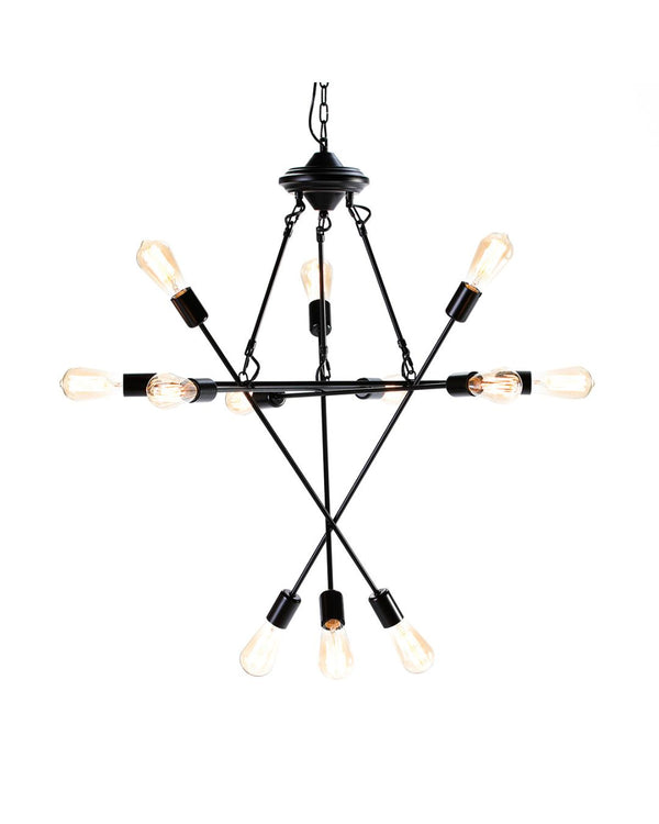 Llum de sostre 73x73x92/182 cm de metall negre