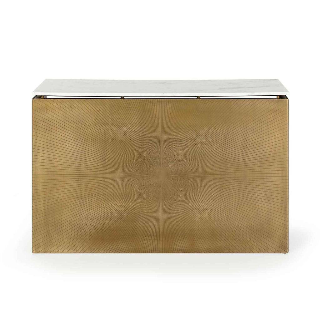 Consola 122x40x85 Metal/Mármol Dorado Antique/Blanco