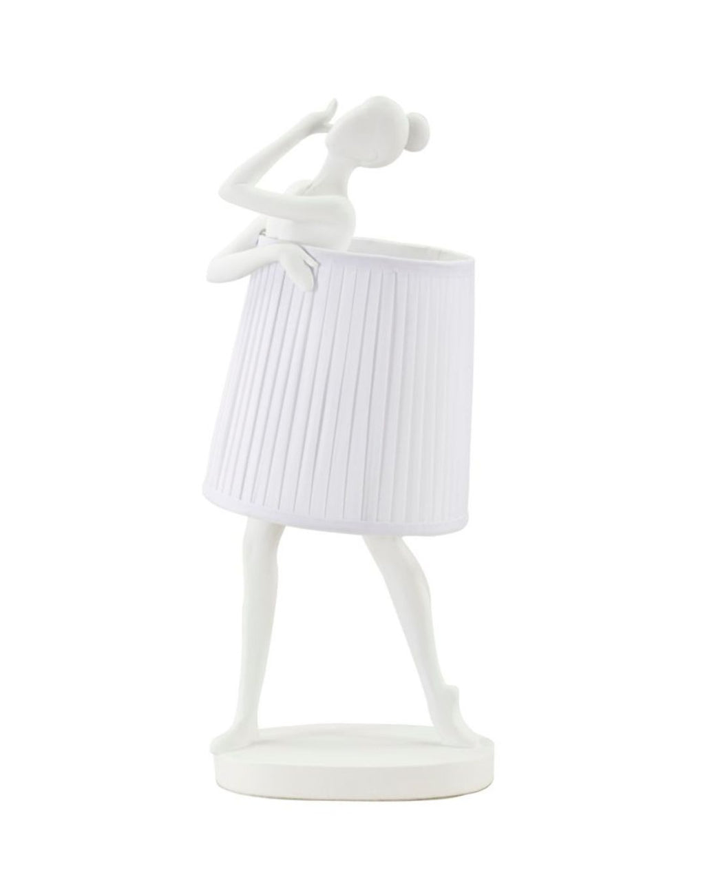 Lámpara de mesa bailarina en resina blanca, 29x25x62,5 cm
