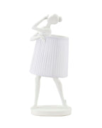 Lámpara de mesa bailarina en resina blanca, 29x25x62,5 cm