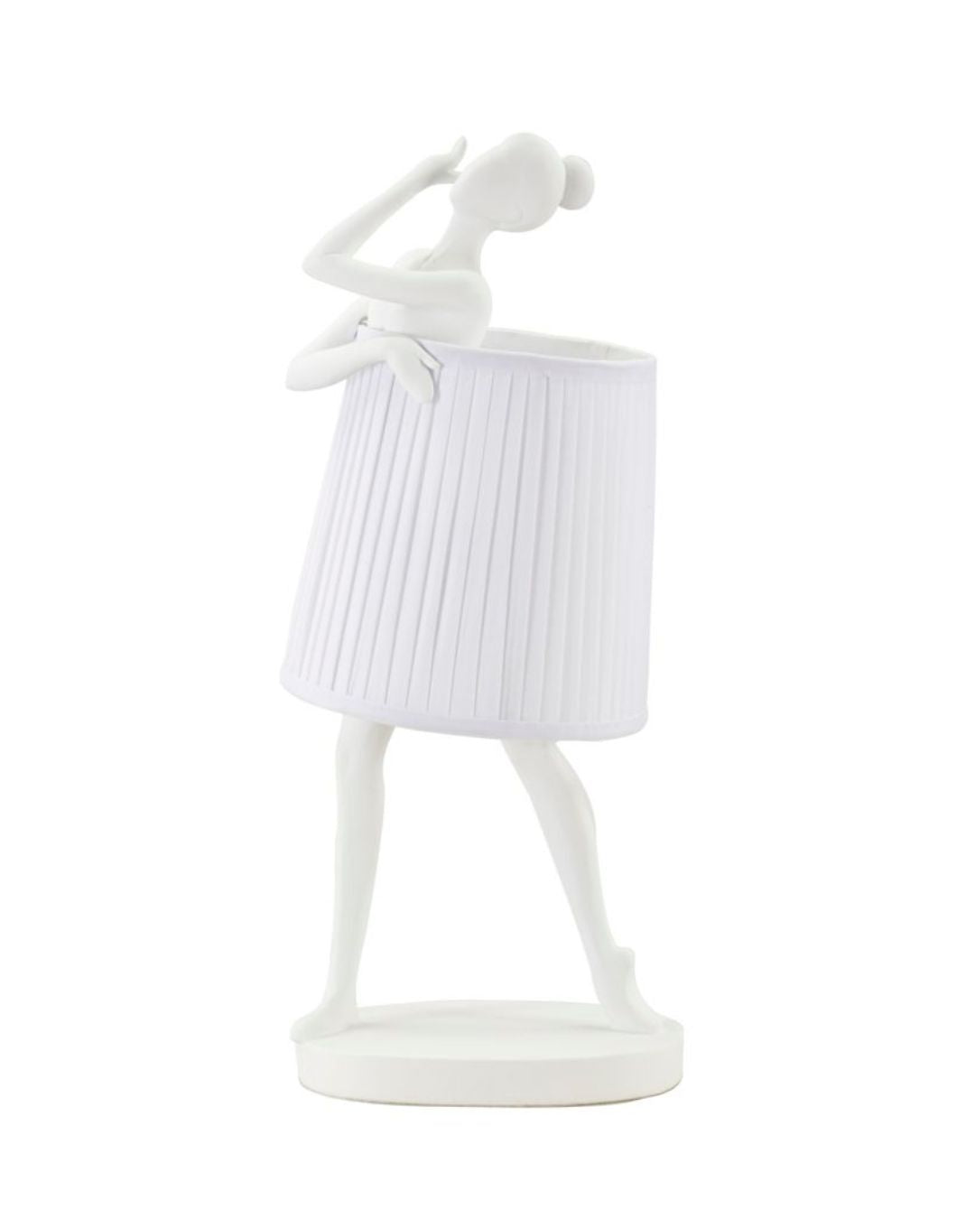 Lámpara de mesa bailarina en resina blanca, 29x25x62,5 cm