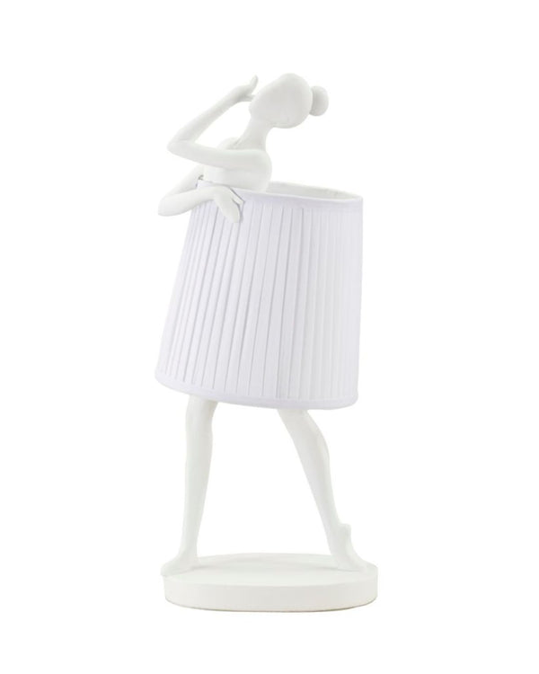 Lámpara de mesa bailarina en resina blanca 29x25x62,5 cm