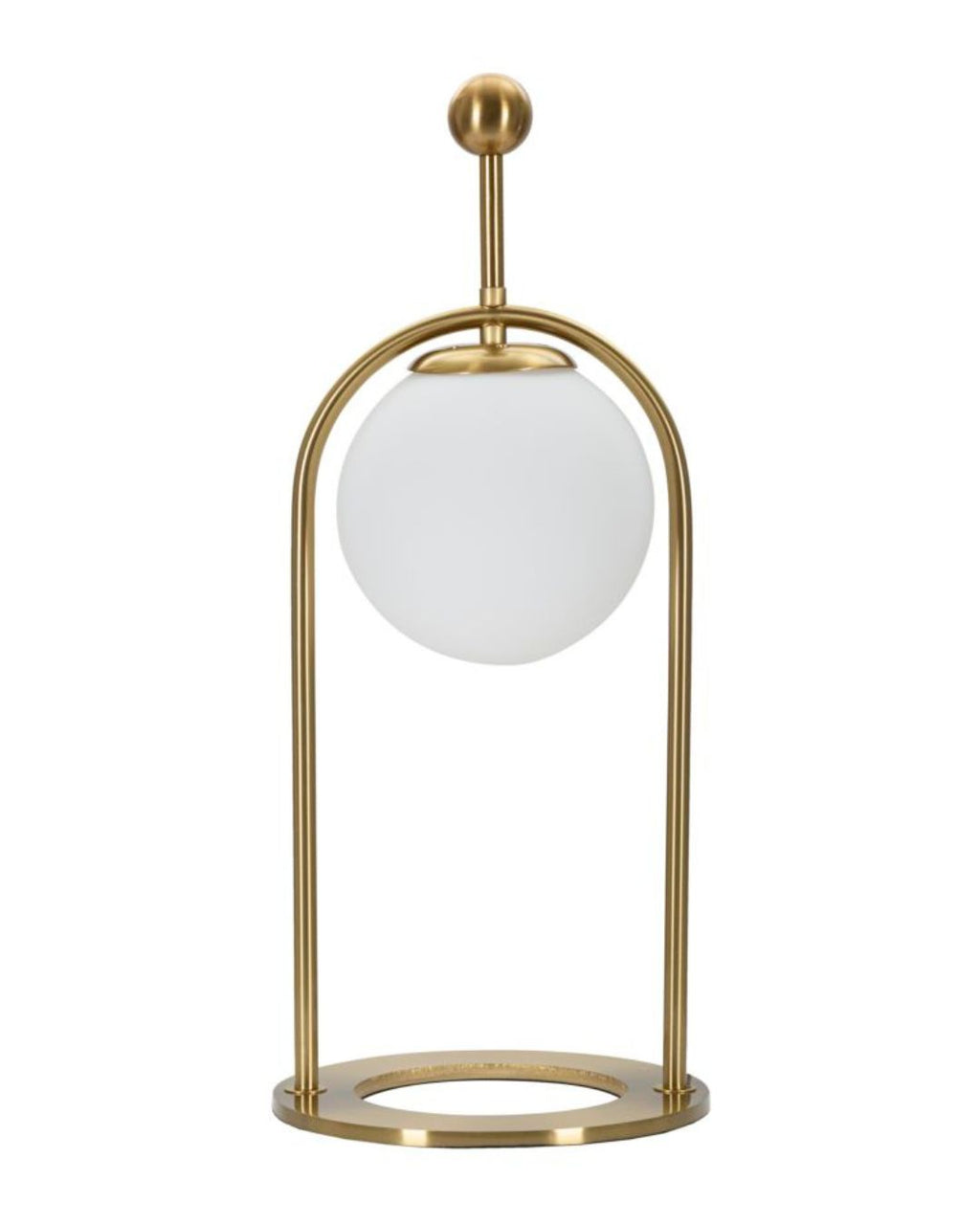 Lámpara de mesa con esfera de cristal blanco, Ø 21x50 cm