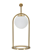 Lámpara de mesa con esfera de cristal blanco, Ø 21x50 cm