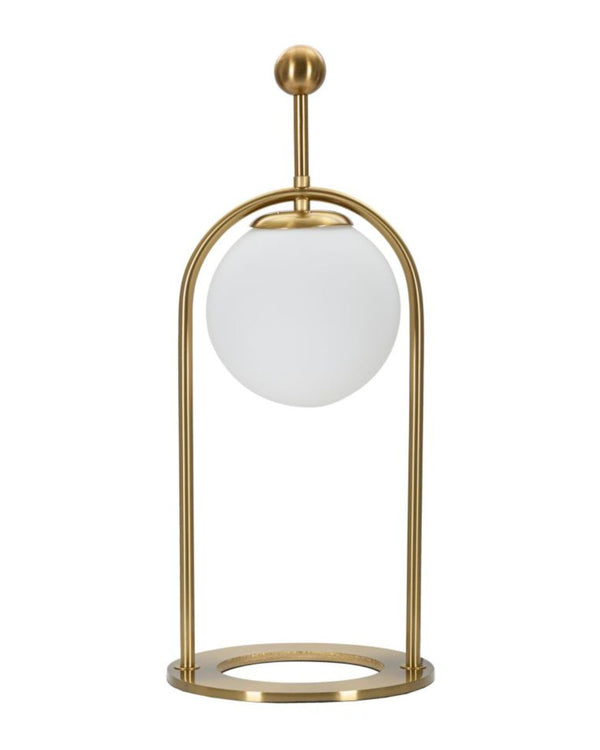 Llum de taula amb esfera de vidre blanc Ø 21x50 cm