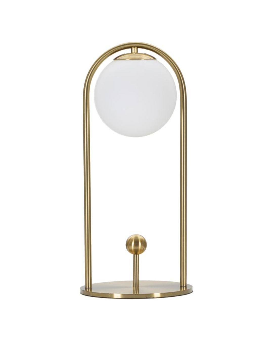Lámpara de mesa con esfera de cristal blanco de Ø 21x47 cm
