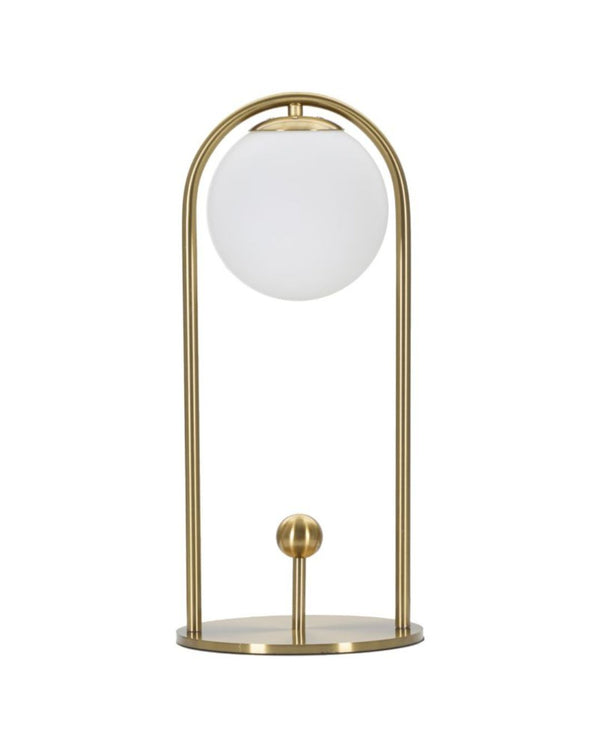 Lámpara de mesa con esfera de cristal blanco Ø 21x47 cm