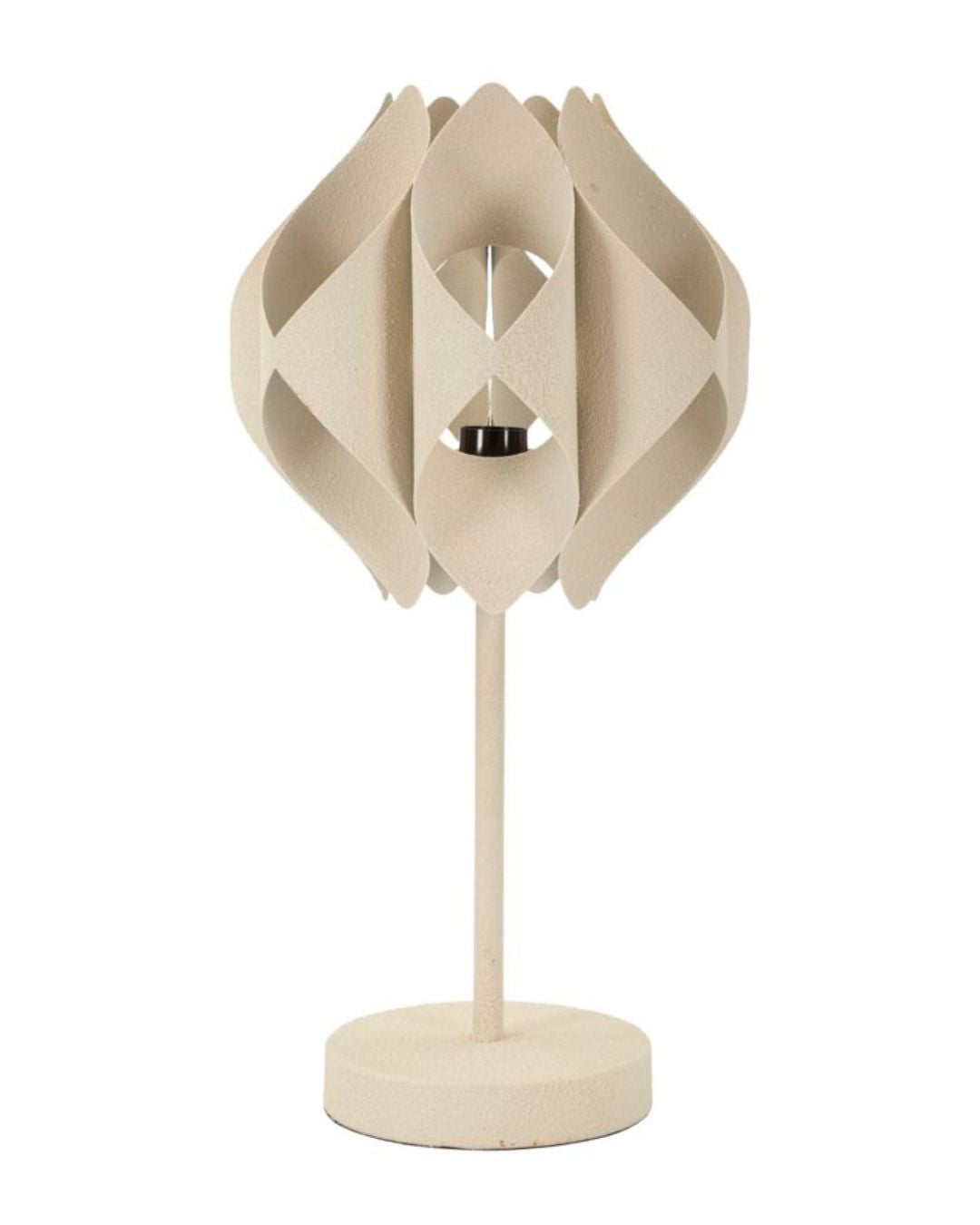 Lámpara de mesa de metal color crema, ø 28x57 cm