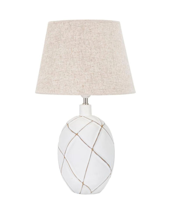 Llum de taula de resina blanca en relleu Ø 35x60 cm