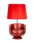 Lámpara de mesa tipo sillón de resina roja Ø 26x43 cm