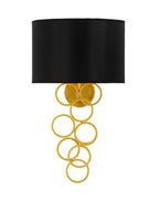 Lámpara de pared de metal dorado de 30 x 20 x 50 cm.