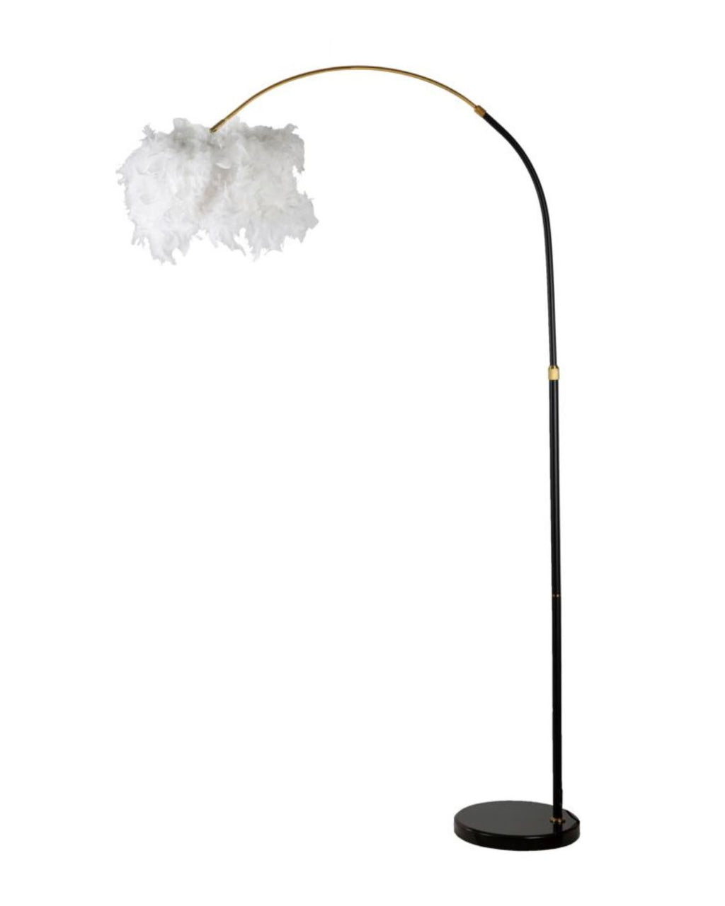 Lámpara de pie con plumas blancas 100x150-180 cm