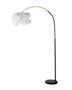 Lámpara de pie con plumas blancas 100x150-180 cm