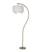 Lámpara de pie con plumas blancas, 60x33x170 cm