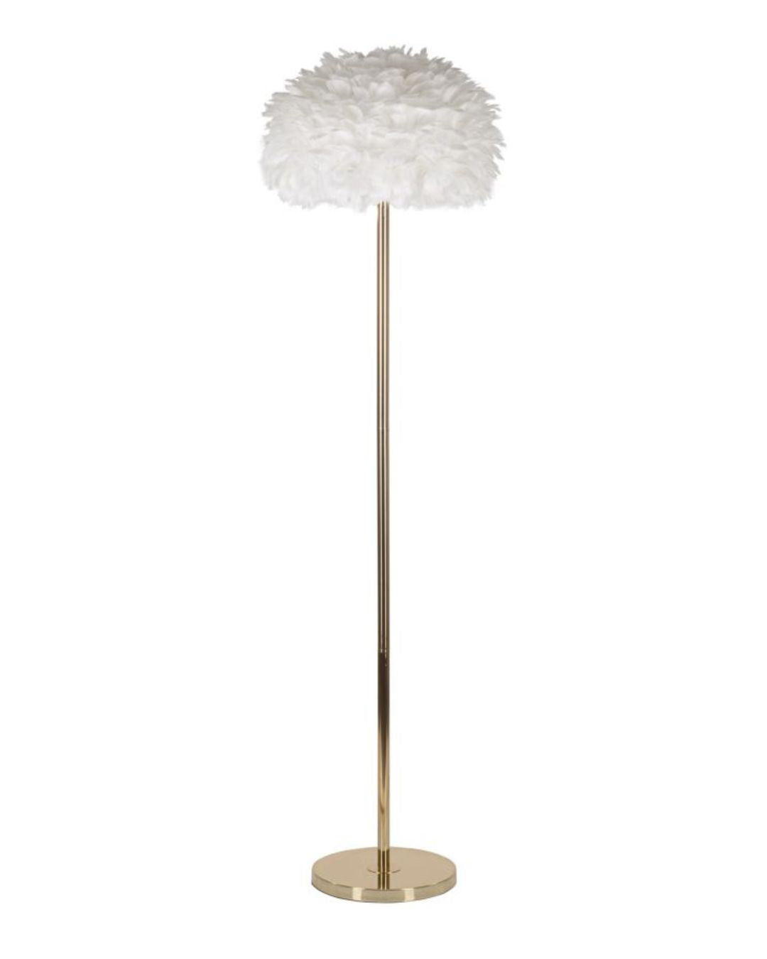 Lámpara de pie con plumas blancas, Ø 43 x 170 cm