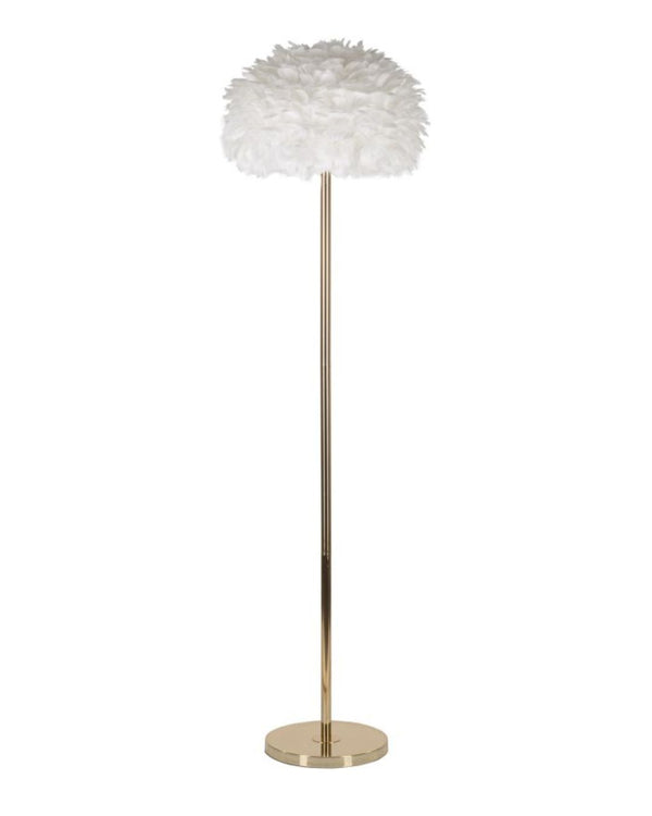 Llum de peu amb plomes blanques Ø 43x170 cm