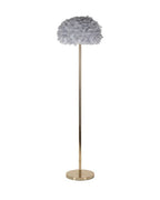 Lámpara de pie con plumas grises, Ø 43 x 170 cm
