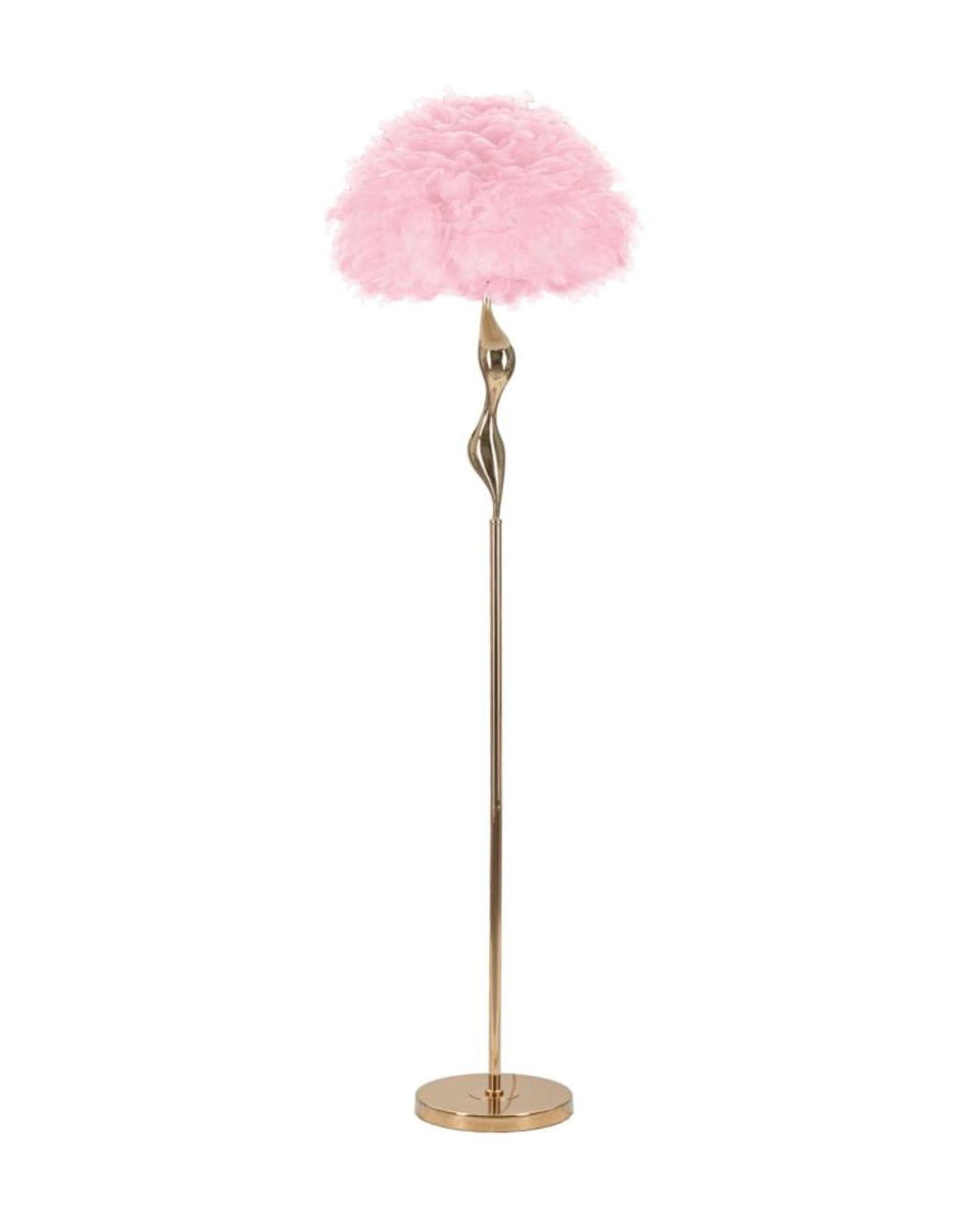Lámpara de pie con plumas rosas, Ø 50x165 cm