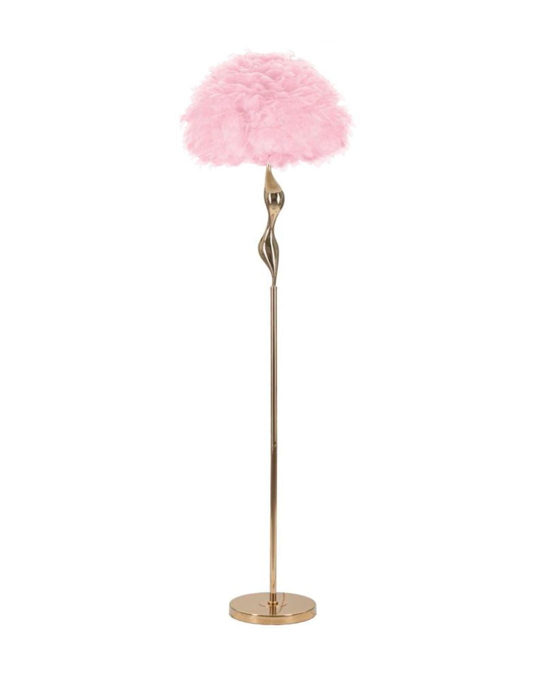Lámpara de pie con plumas rosas, Ø 50x165 cm