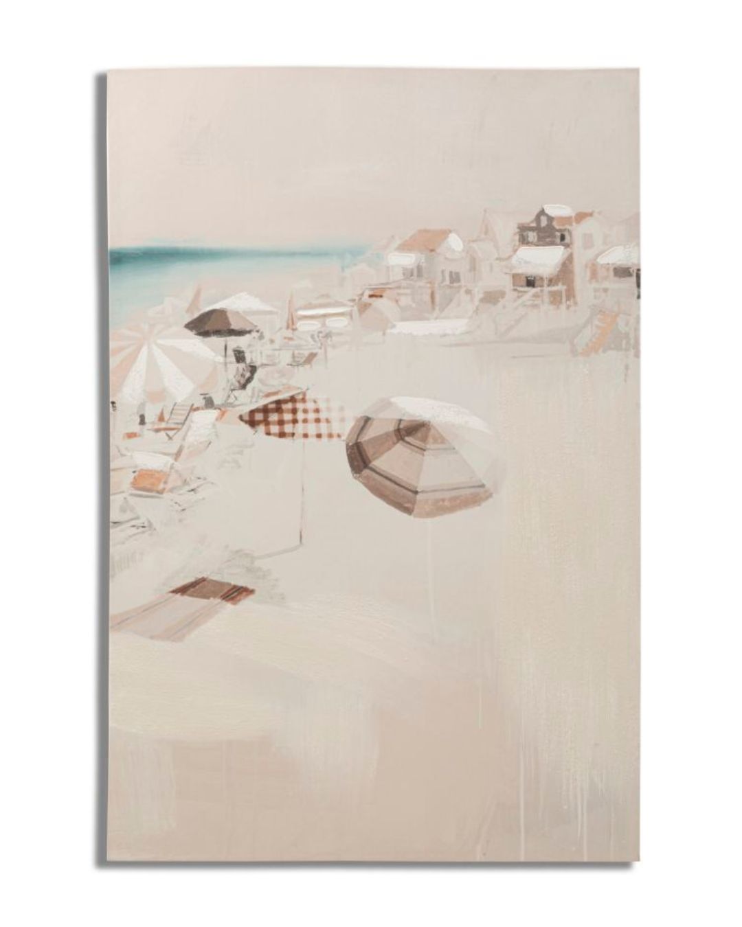 Lienzo estampado multicolor con motivos playeros, 80x3x120 cm.