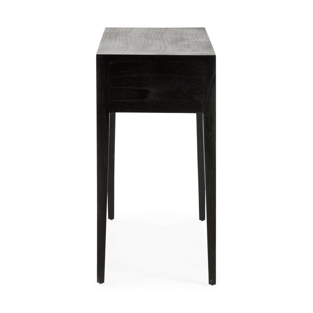 Consola 140x45x87 Madera de Cedro/Ratán -- Negro/Natural