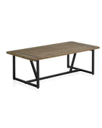 MESA CENTRO METALICA CON SOBRE DE MADERA