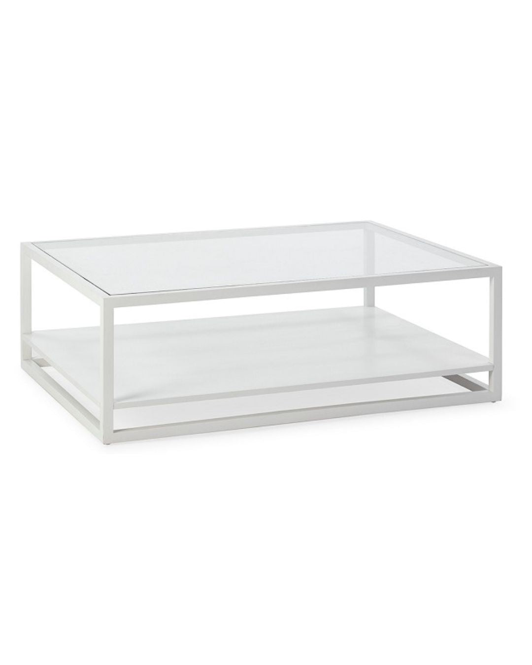 MESA DE CENTRO 120x90x40 CRISTAL/MADERA BLANCO