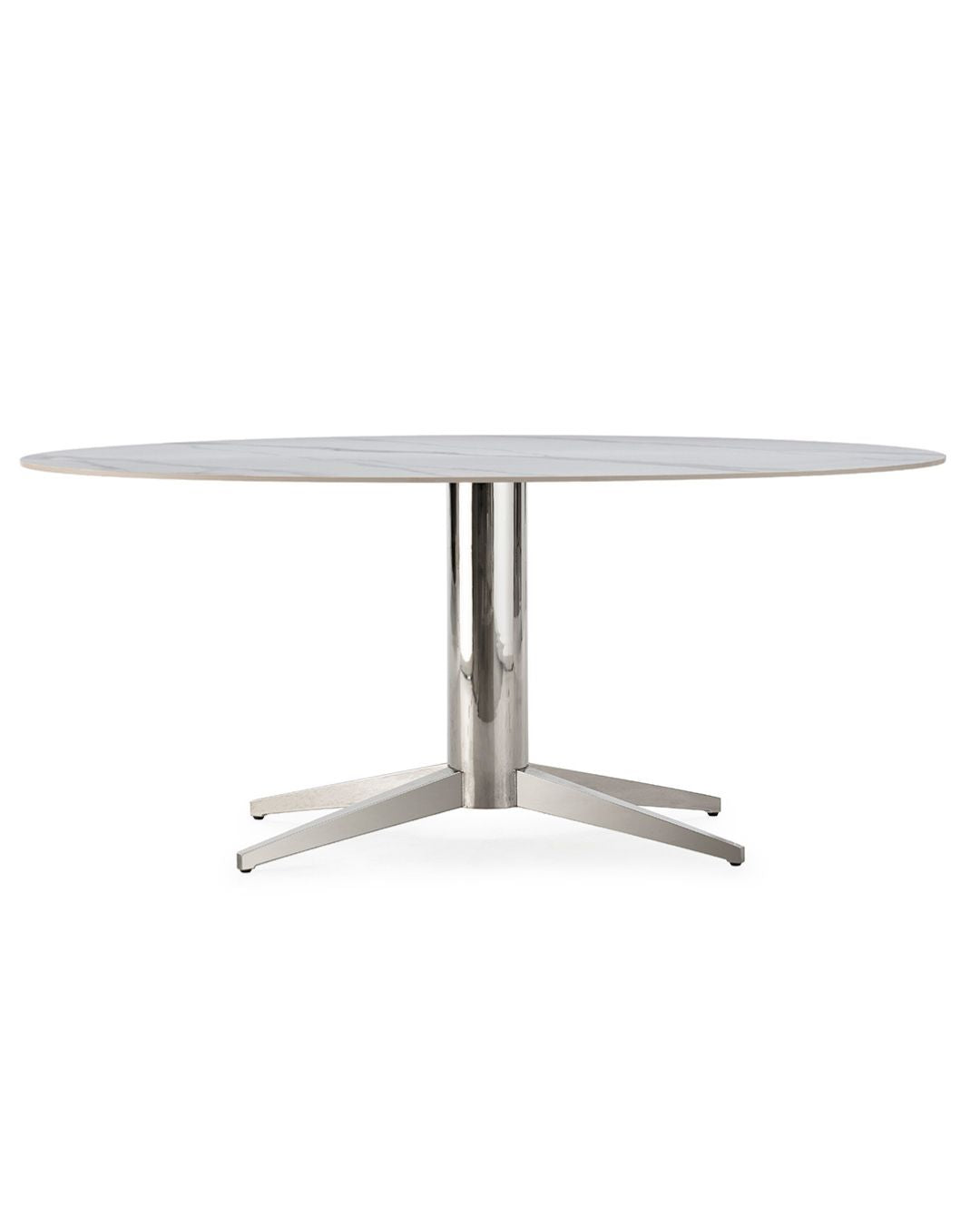 MESA DE COMEDOR 180x90x75 PIEDRA BLANCO/ACERO INOXIDABLE NEGRO