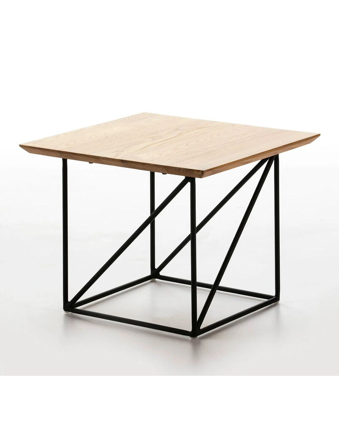 MESA AUXILIAR 50x50x40 MADERA NATURAL/METAL NEGRO
