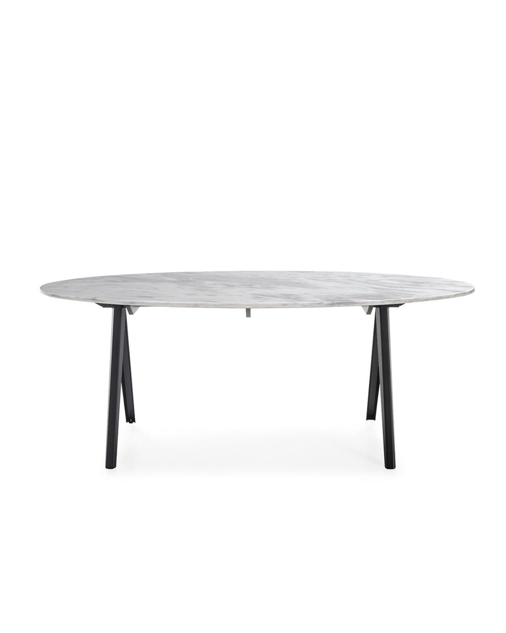 MESA COMEDOR 200x100x75 MARMOL BLANCO/METAL NEGRO