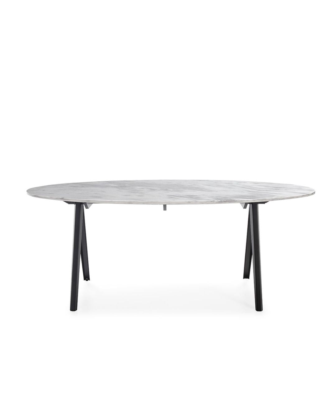 MESA COMEDOR 200x100x75 MARMOL BLANCO/METAL NEGRO