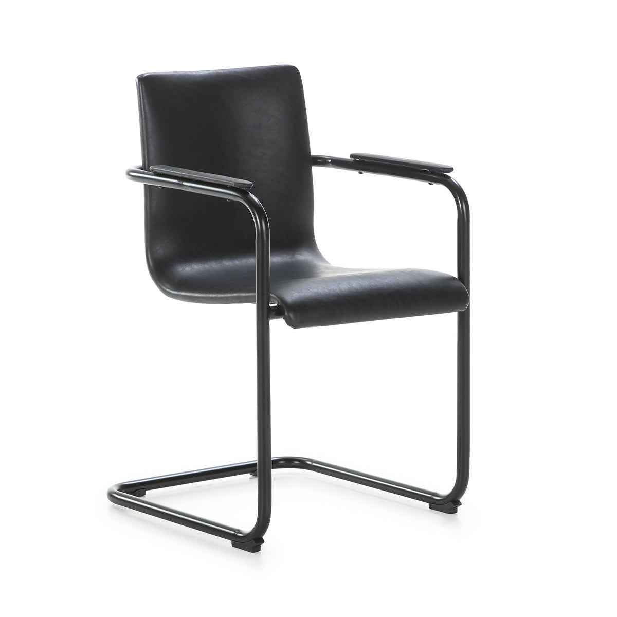 Silla 50x50x84 Metal/P.piel Negro