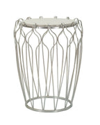 Mesa de centro de metal plateado Ø 47,5 x 61,5 cm