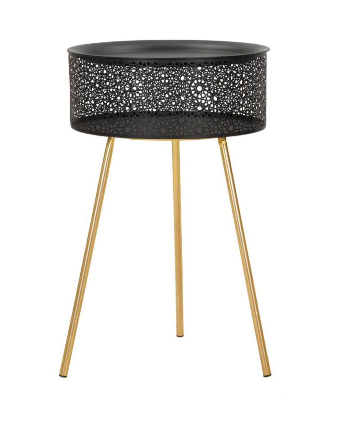 Mesa de centro de metal negro y dorado Ø 40x65 cm