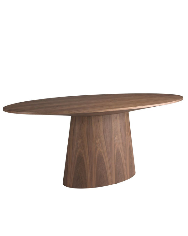 Mesa de comedor ovalada de nogal Ø 220x110x76 cm
