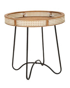 Mesa de centro de madera y metal en tonos marrón y negro, Ø 60x60,5 cm