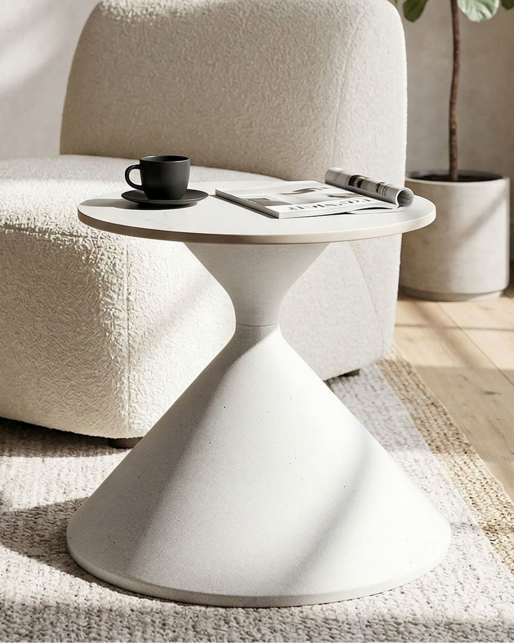 Mesa de centro de metal blanco Ø 42x40 cm